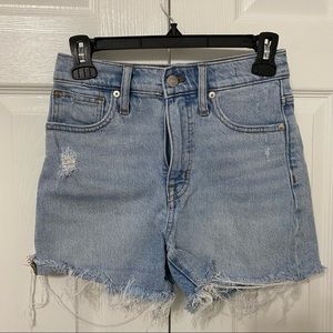 Madewell High Rise Denim Shorts 24 Light Wash